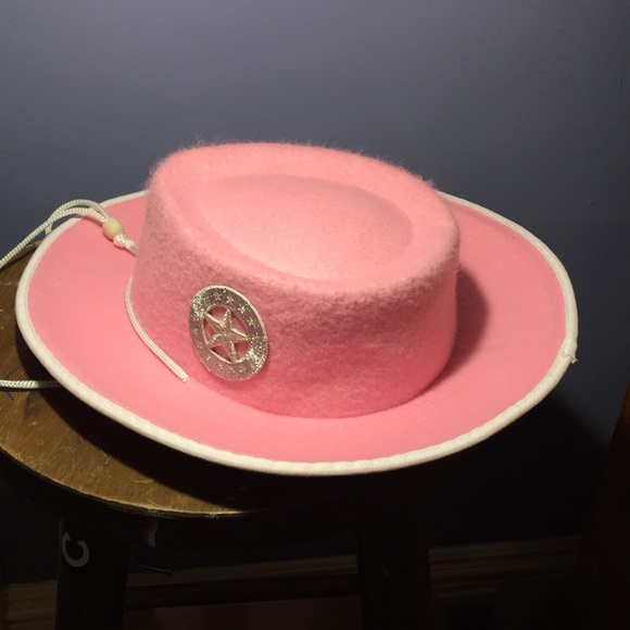 Girls pink felt cowgirl hat western 13” small Tweetsie style cap - Picture 3 of 11